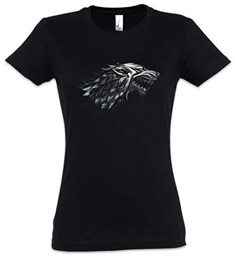 Urban Backwoods Winter Wolf Damen T-Shirt Schwarz Größe M von Urban Backwoods