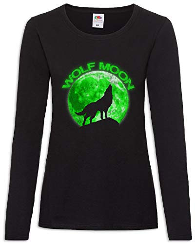 Urban Backwoods Wolf Moon Damen Langarm T-Shirt Schwarz Größe M von Urban Backwoods