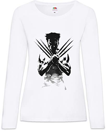 Urban Backwoods Wolverine Shadow Warrior Damen Langarm T-Shirt Weiß Größe M von Urban Backwoods