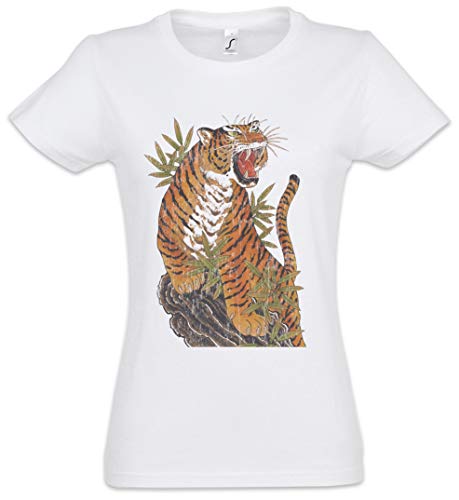 Urban Backwoods Yak Tiger Damen T-Shirt Weiß Größe 2XL von Urban Backwoods