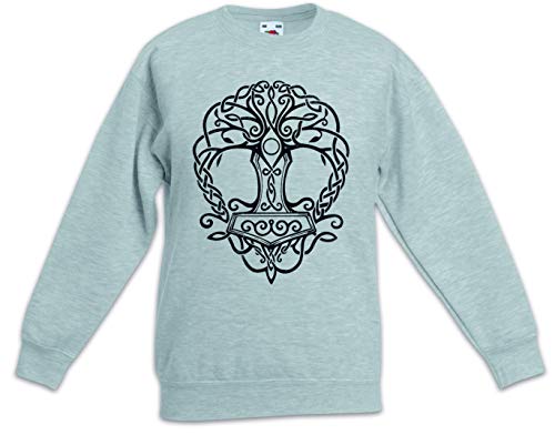 Urban Backwoods Yggdrasil Mjölnir Kinder Jungen Mädchen Pullover Grau Größe 6 Jahre von Urban Backwoods