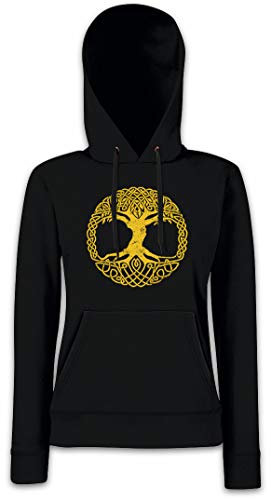 Urban Backwoods Yggdrasil Tree Logo IV Damen Kapuzenpullover Hoodie Schwarz Größe M von Urban Backwoods