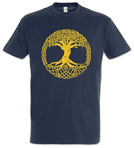 Urban Backwoods Yggdrasil Tree Logo IV Herren T-Shirt Blau Größe L von Urban Backwoods