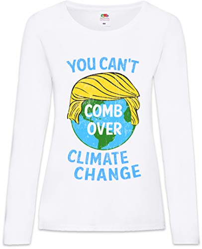 Urban Backwoods You Can't Comb Over Climate Change Damen Langarm T-Shirt Weiß Größe M von Urban Backwoods
