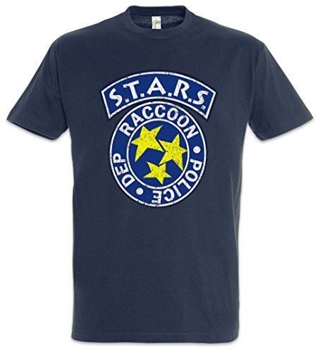 Urban Backwoods Vintage S.T.A.R.S. Logo Herren T-Shirt Blau Größe L von Urban Backwoods