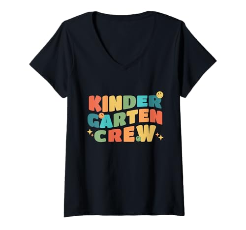 Damen Kindergarten-Crew Zurück zur Schule für Lehrer und Schüler T-Shirt mit V-Ausschnitt Damen Kindergarten-Crew Zurück zur Schule für Lehrer und Schüler T-Shirt mit V-Ausschnitt von Urban Classic Trends Back to School Outfit