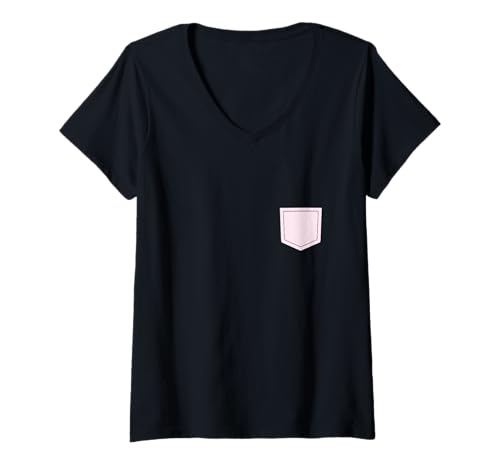 Damen Niedliches Hellrosa winziges gepunktetes minimalistisches ästhetisches Design T-Shirt mit V-Ausschnitt von Urban Classic Trends