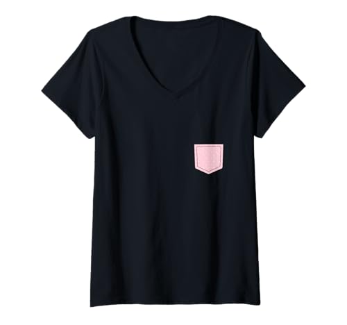 Damen Niedliches rosa weißes Punktemuster, minimalistisches ästhetisches Design T-Shirt mit V-Ausschnitt von Urban Classic Trends