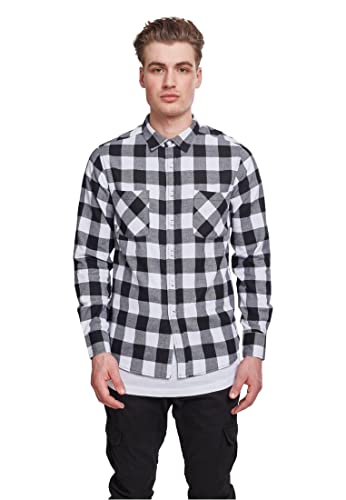 Urban Classics Herren Checked Flanell Shirt TB297, Mehrfarbig (Blk/Wht), 3XL EU von Urban Classics