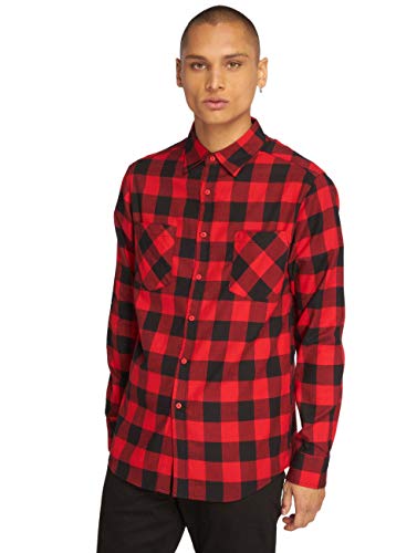 Urban Classics TB297 Checked Regular Fit Herren Freizeit Hemd,Mehrfarbig (Blk/Red), XXXX-Large von Urban Classics