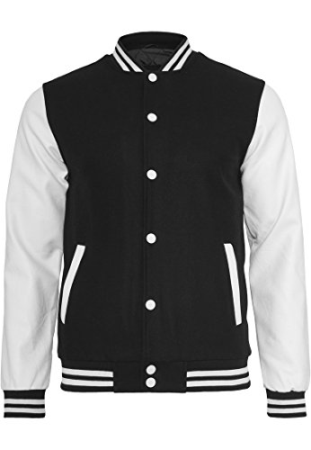 Urban Classics Herren Oldschool College Jacket Jacke, Blk/Wht, 3XL Große Größen EU von Urban Classics