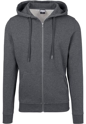 Urban Classics Herren Basic Zip Hoody Kapuzenpullover, per Pack Grau (Charcoal 91), Small (Herstellergröße: S) von Urban Classics