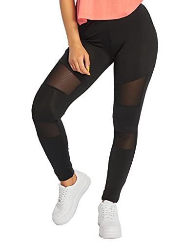 Urban Classics Damen Ladies Tech Mesh Leggings, Schwarz, 3XL EU von Urban Classics