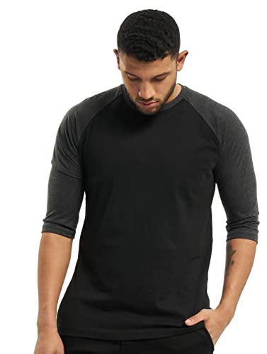 Urban Classics TB366 Herren 3/4 Sleeve Beung Regular Fit T-Shirt, Blk/Cha, L von Urban Classics