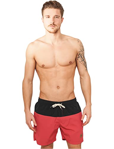 Urban Classics Herren Badehose Block Swim Shorts blk/red M von Urban Classics