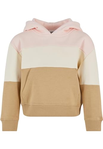 Esprit Girl's Girls Oversized 3-Tone Hoody Sweatshirt, pink/whitesand/unionbeige, 134/140 von Urban Classics