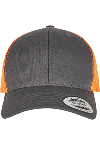 Flexfit Unisex 6606T-Retro Trucker 2-Tone Baseball Cap, Charcoal/neon orange, one Size von Flexfit