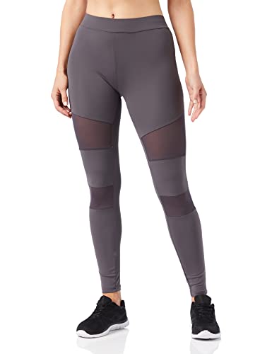 Urban Classics Damen Ladies Tech Mesh Leggings, Dark Grey, 3XL EU von Urban Classics