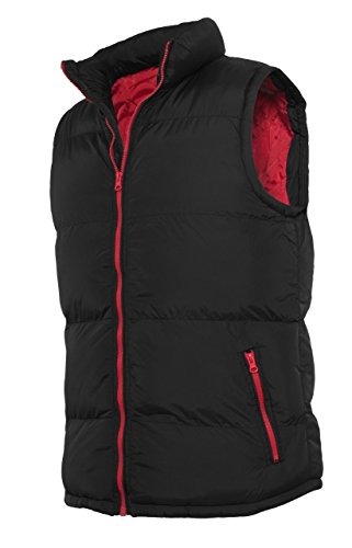 TB International Steppweste mit kontrastfarbenen RV Herren Black-red L von Urban Classics