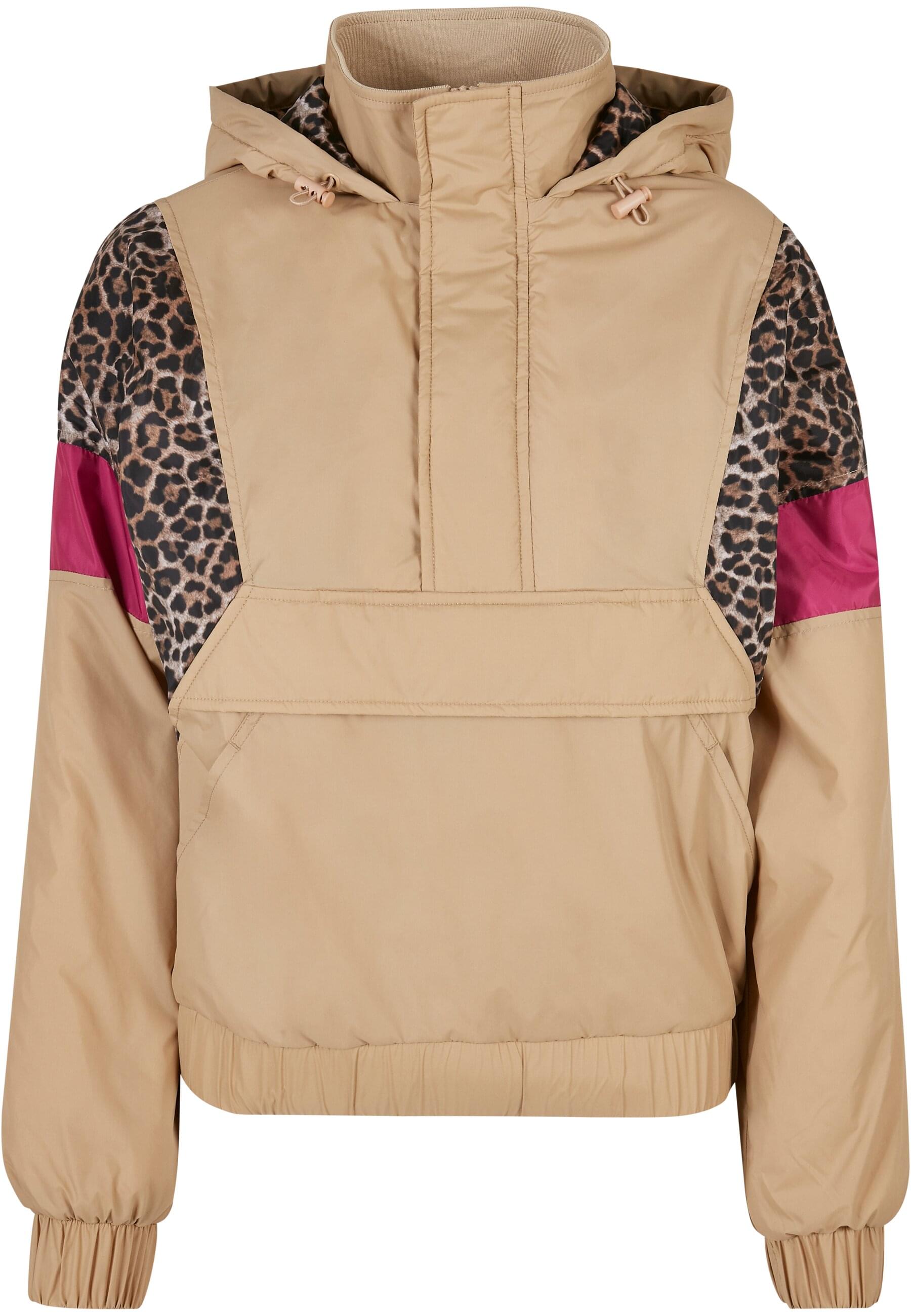 URBAN CLASSICS Allwetterjacke "Urban Classics Damen Ladies AOP Mixed Pull Over Jacket" 1 Stk. tlg. mit Kapuze von Urban Classics