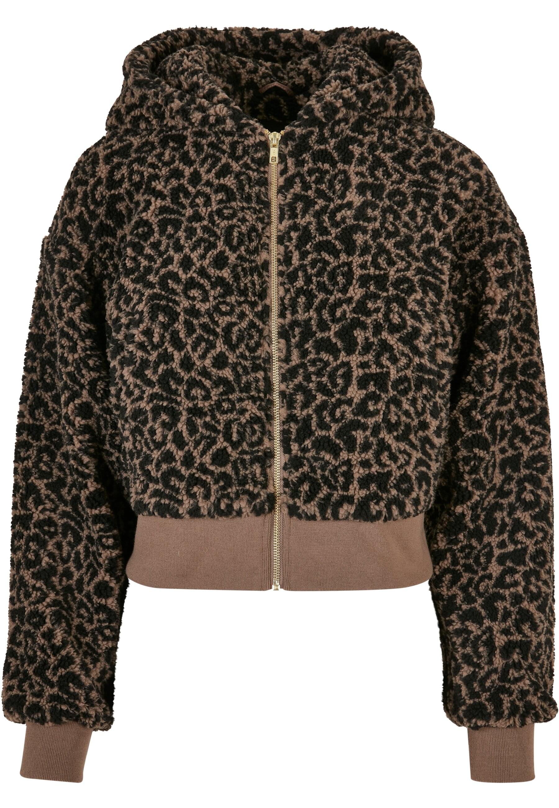 URBAN CLASSICS Allwetterjacke "Urban Classics Damen Ladies Short Oversized AOP Sherpa Jacket" 1 Stk. tlg. mit Kapuze von Urban Classics