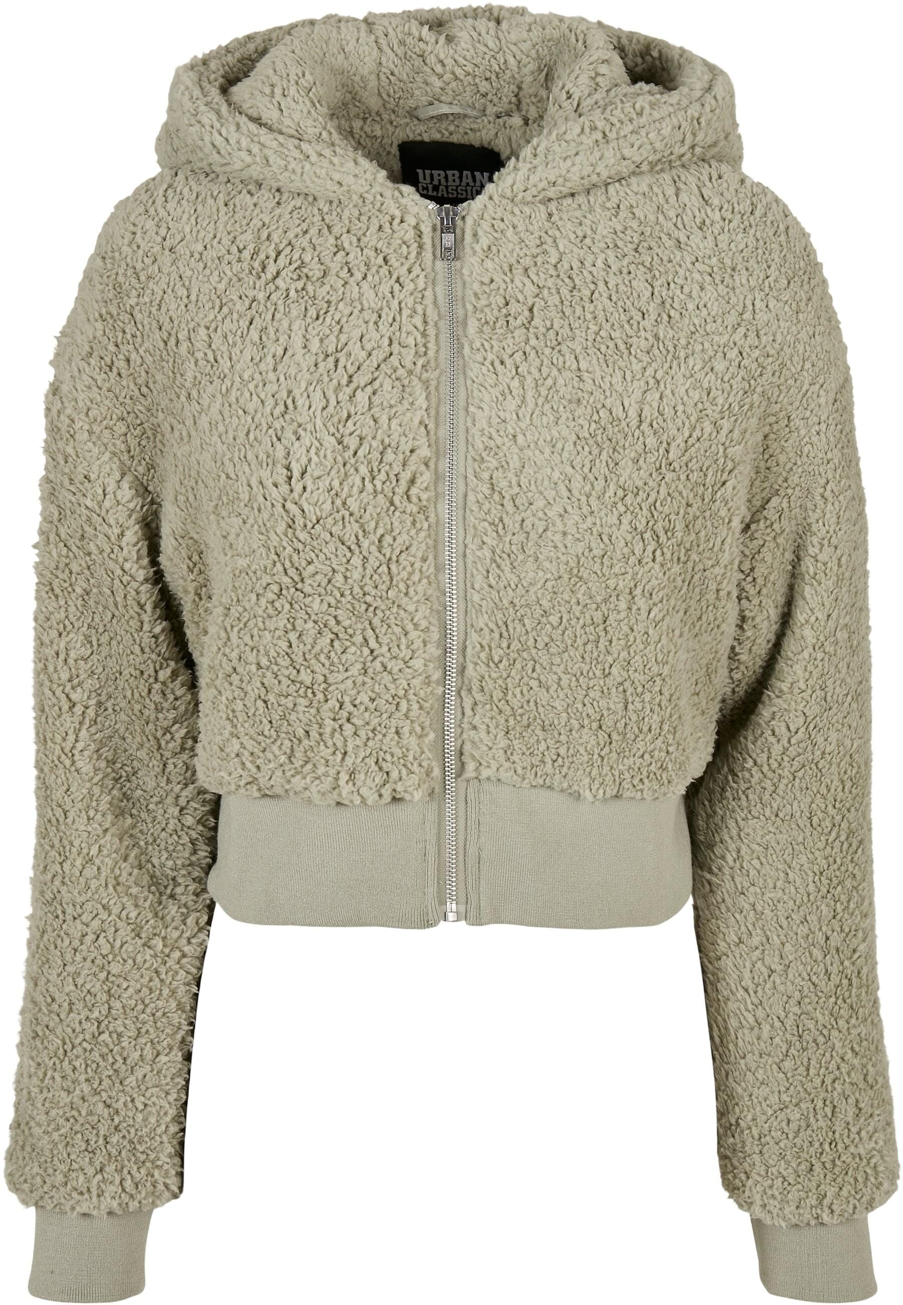URBAN CLASSICS Allwetterjacke "Urban Classics Damen Ladies Short Oversized Sherpa Jacket" 1 Stk. tlg. mit Kapuze von Urban Classics