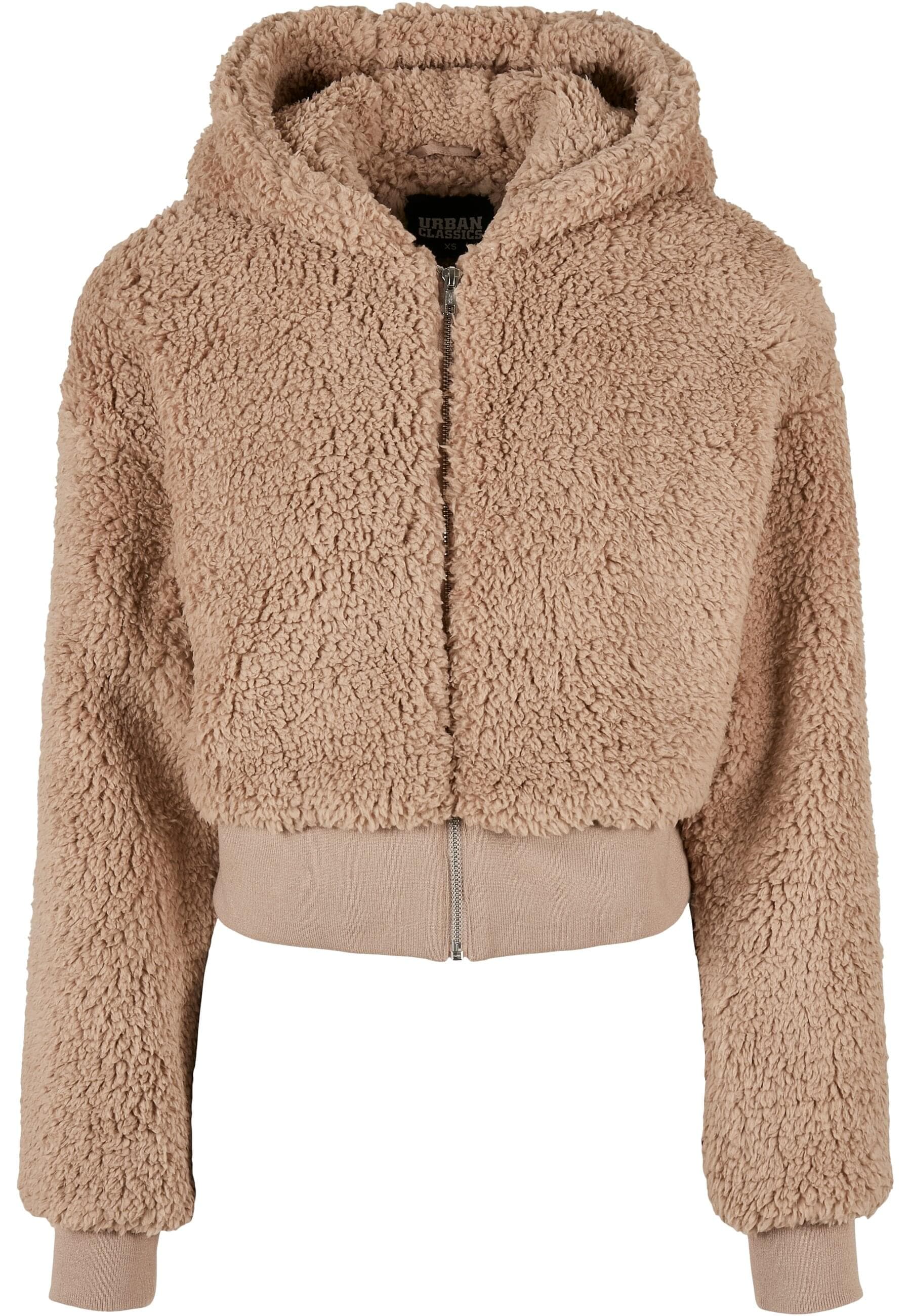 URBAN CLASSICS Allwetterjacke "Urban Classics Damen Ladies Short Oversized Sherpa Jacket" 1 Stk. tlg. mit Kapuze von Urban Classics