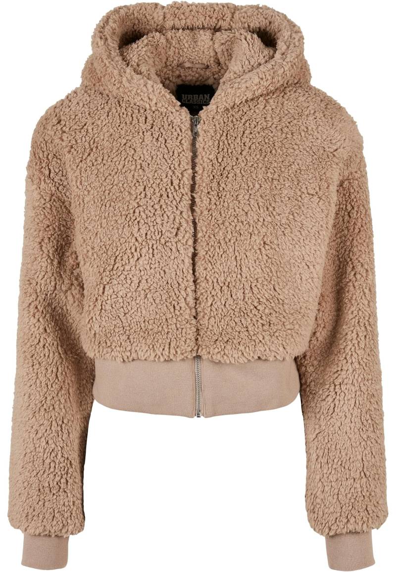 URBAN CLASSICS Allwetterjacke "Urban Classics Damen Ladies Short Oversized Sherpa Jacket" 1 Stk. tlg. mit Kapuze von Urban Classics