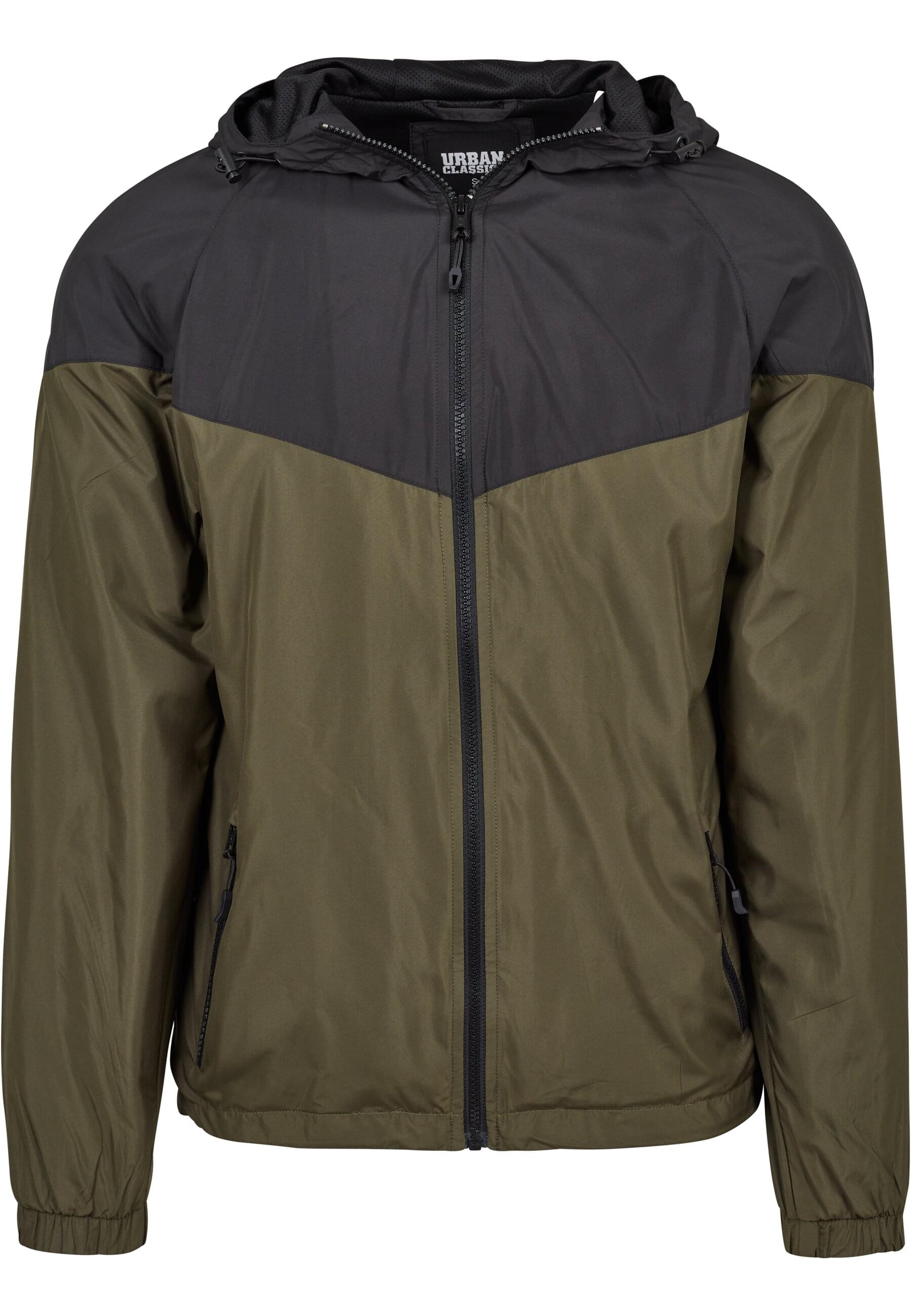 URBAN CLASSICS Allwetterjacke "Urban Classics Herren 2-Tone Tech Windrunner" 1 Stk. tlg. mit Kapuze von Urban Classics