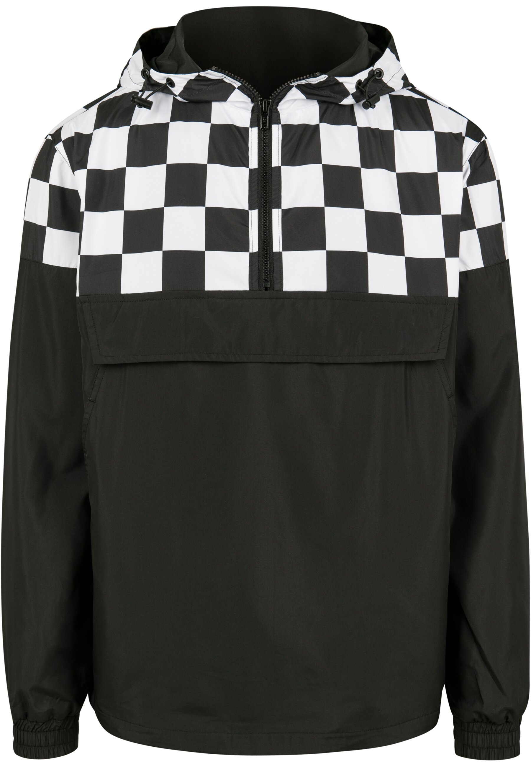 URBAN CLASSICS Allwetterjacke "Urban Classics Herren Check Pull Over Jacket" 1 Stk. tlg. mit Kapuze von Urban Classics