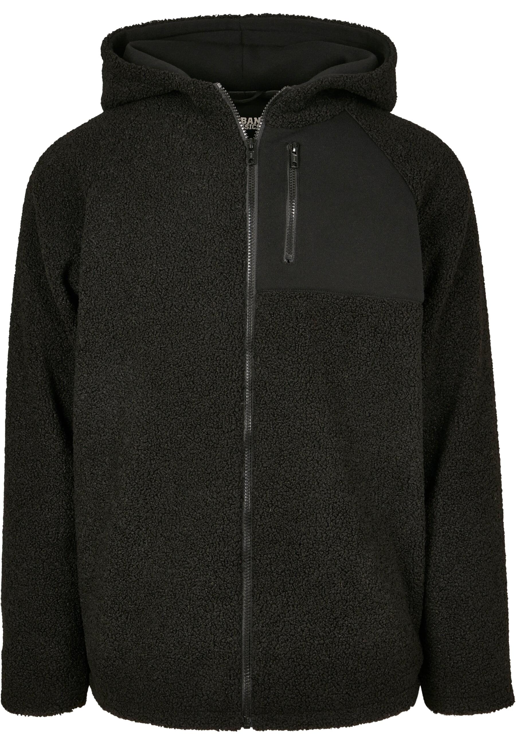URBAN CLASSICS Allwetterjacke "Urban Classics Herren Hooded Sherpa Zip Jacket" 1 Stk. tlg. mit Kapuze von Urban Classics