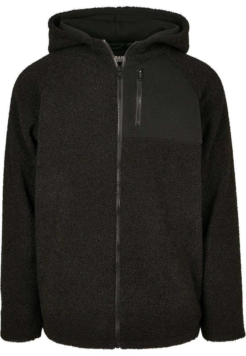 URBAN CLASSICS Allwetterjacke "Urban Classics Herren Hooded Sherpa Zip Jacket" 1 Stk. tlg. mit Kapuze von Urban Classics