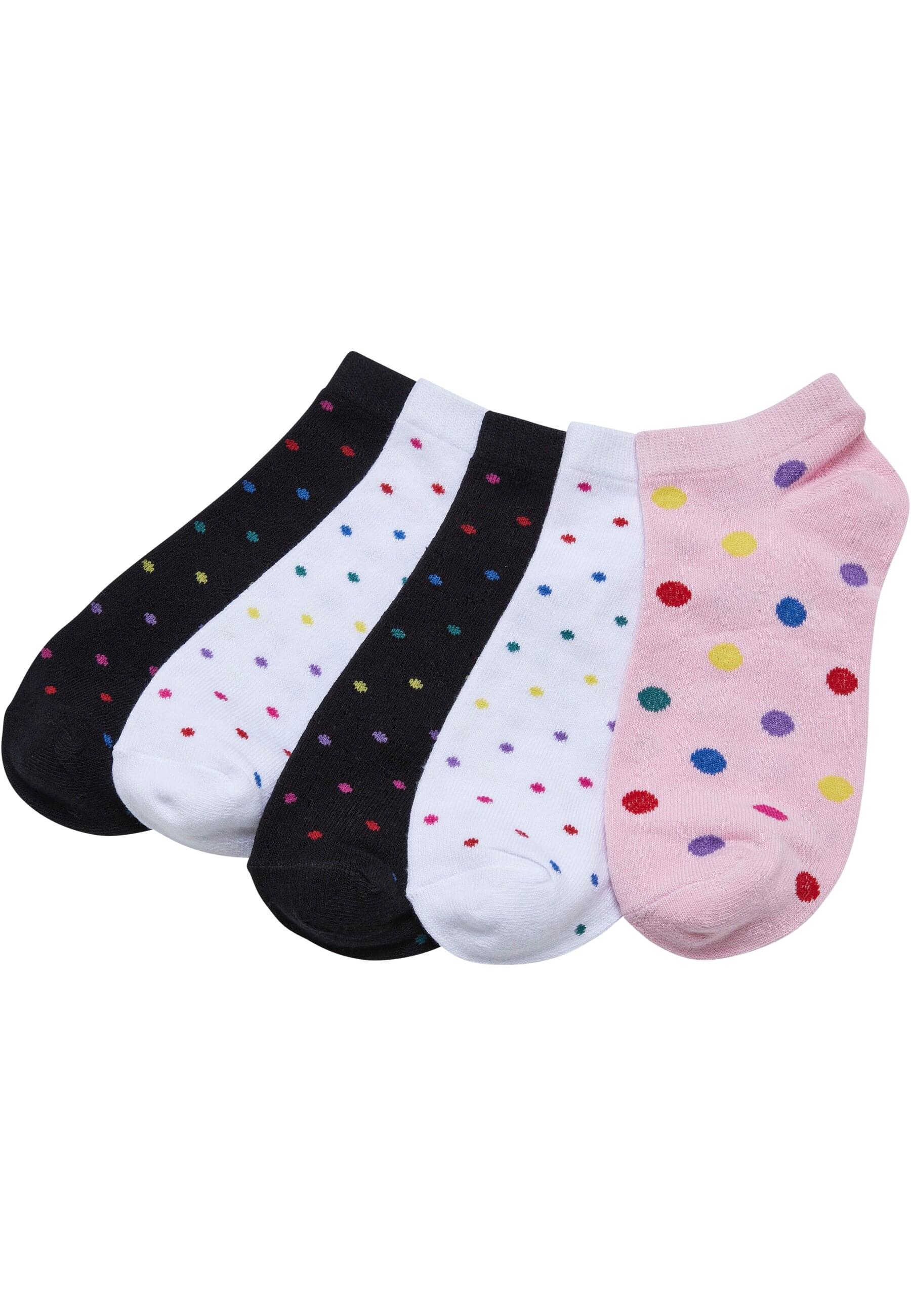 URBAN CLASSICS Basicsocken "Urban Classics Damen No Show Socks Rainbow Dots 5-Pack" 1 Paar tlg. von Urban Classics