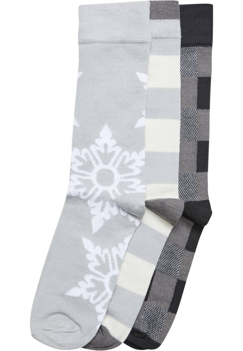 URBAN CLASSICS Basicsocken "Urban Classics Unisex Christmas Snowflakes Socks 3-Pack" 1 Paar tlg. von Urban Classics