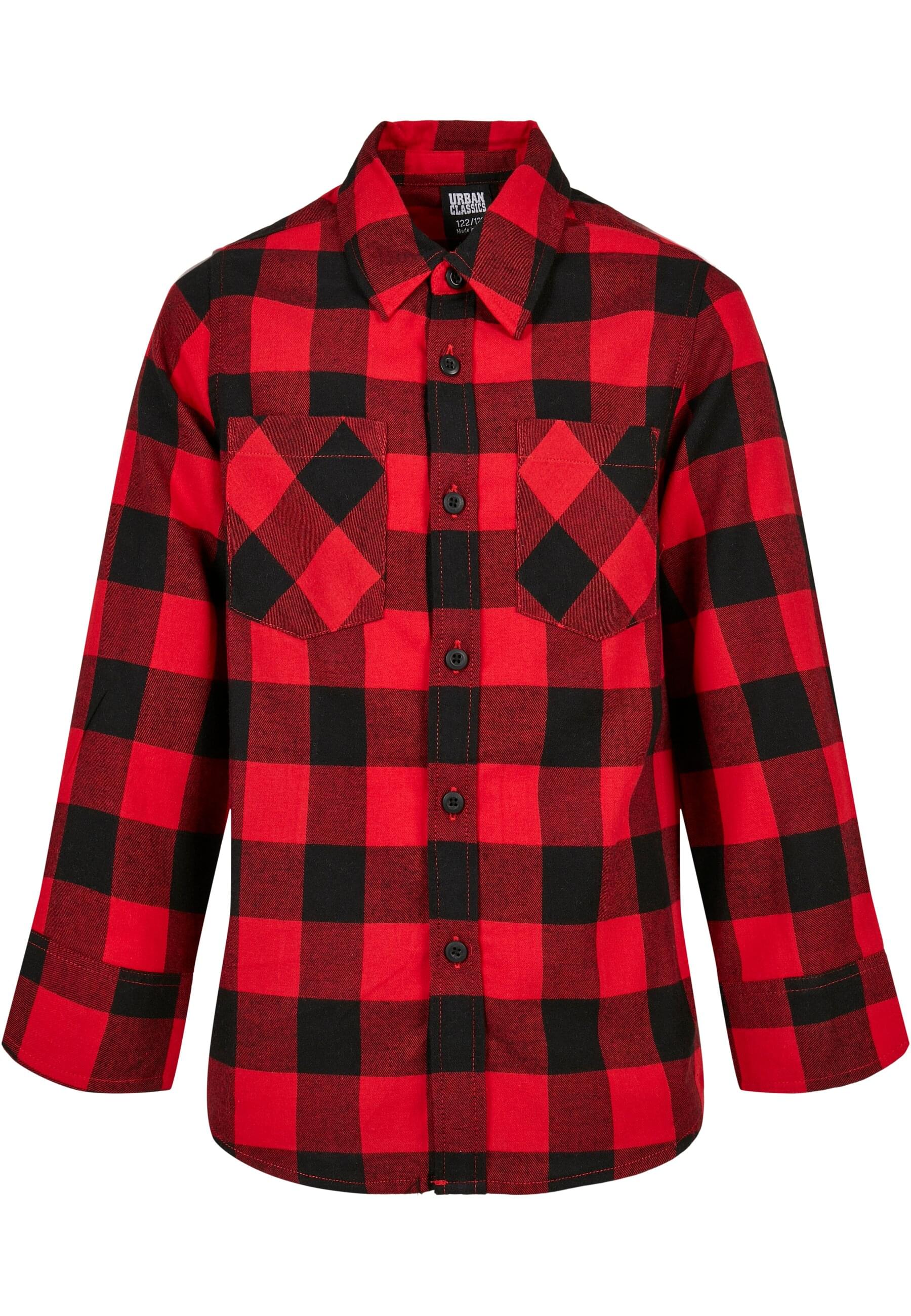URBAN CLASSICS Langarm-Poloshirt "Urban Classics Herren Boys Checked Flanell Shirt" 1 Stk. tlg. von Urban Classics