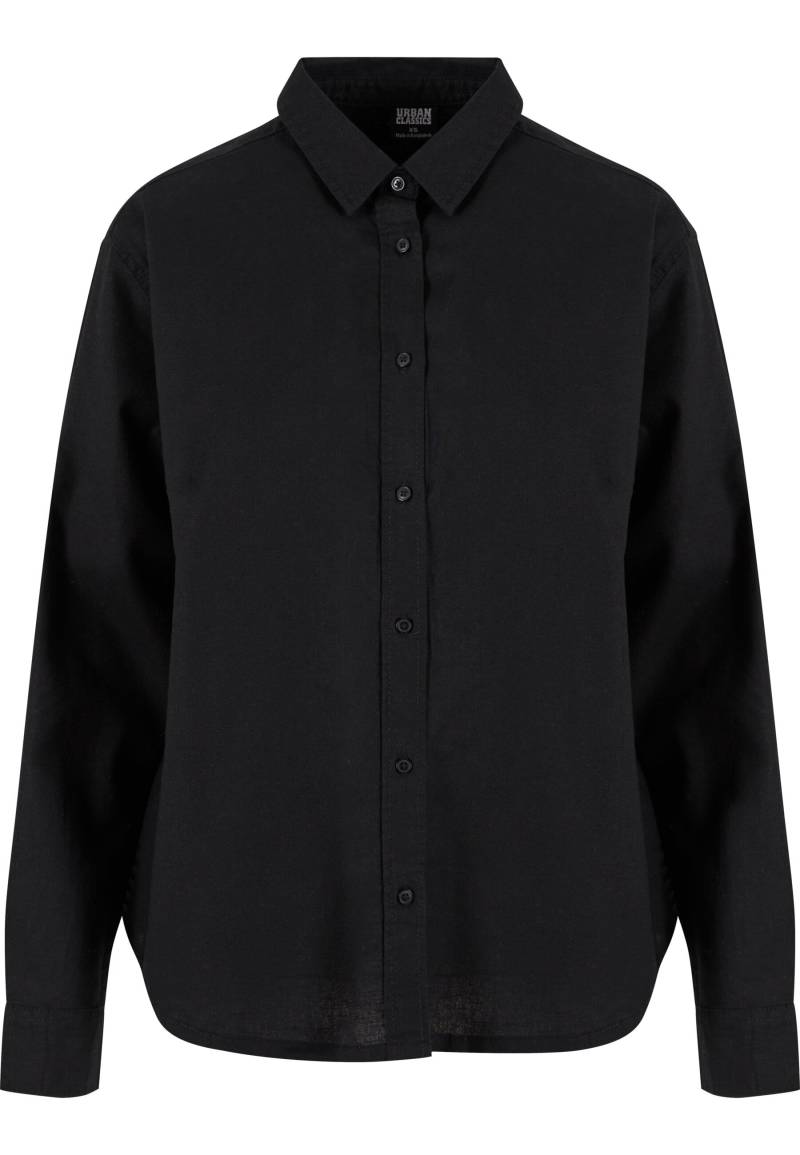 URBAN CLASSICS Langarmhemd "Urban Classics Damen Ladies Linen Mixed Oversized Shirt" von Urban Classics