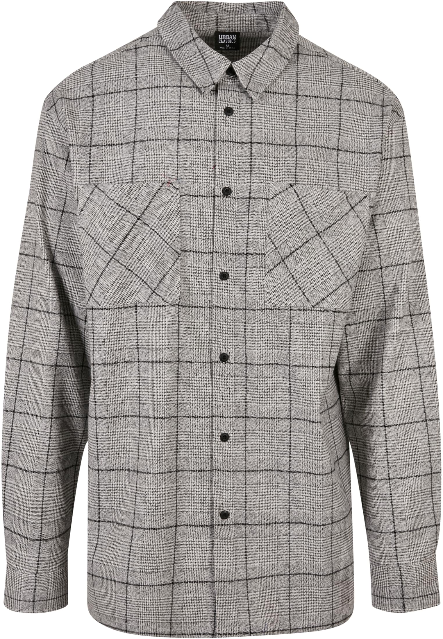 URBAN CLASSICS Langarmhemd "Urban Classics Herren Long Oversized Checked Greyish Shirt" 1 Stk. von Urban Classics