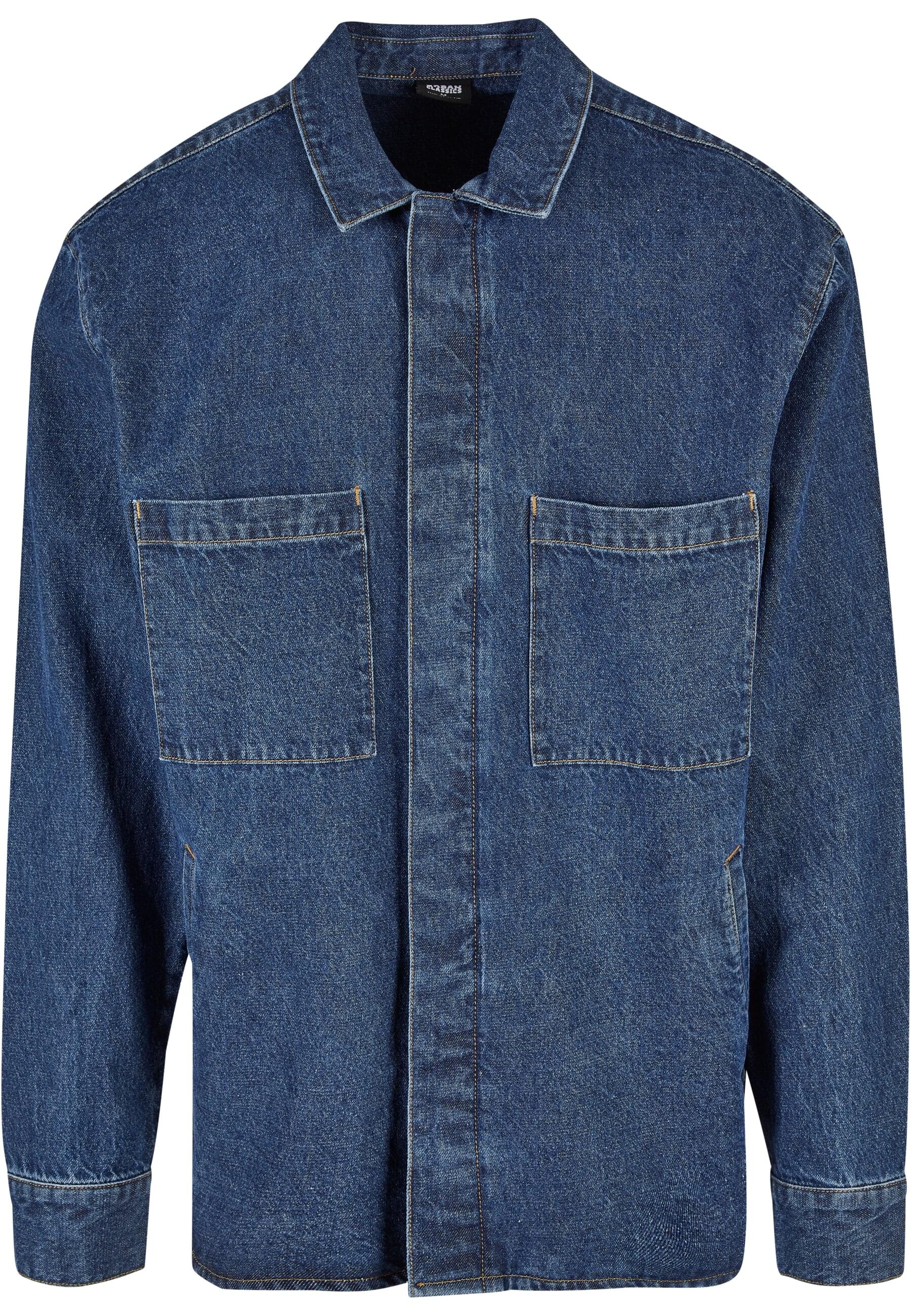URBAN CLASSICS Langarmhemd "Urban Classics Herren Oversized Denim Pocket Shirt", 1 Stk. von Urban Classics