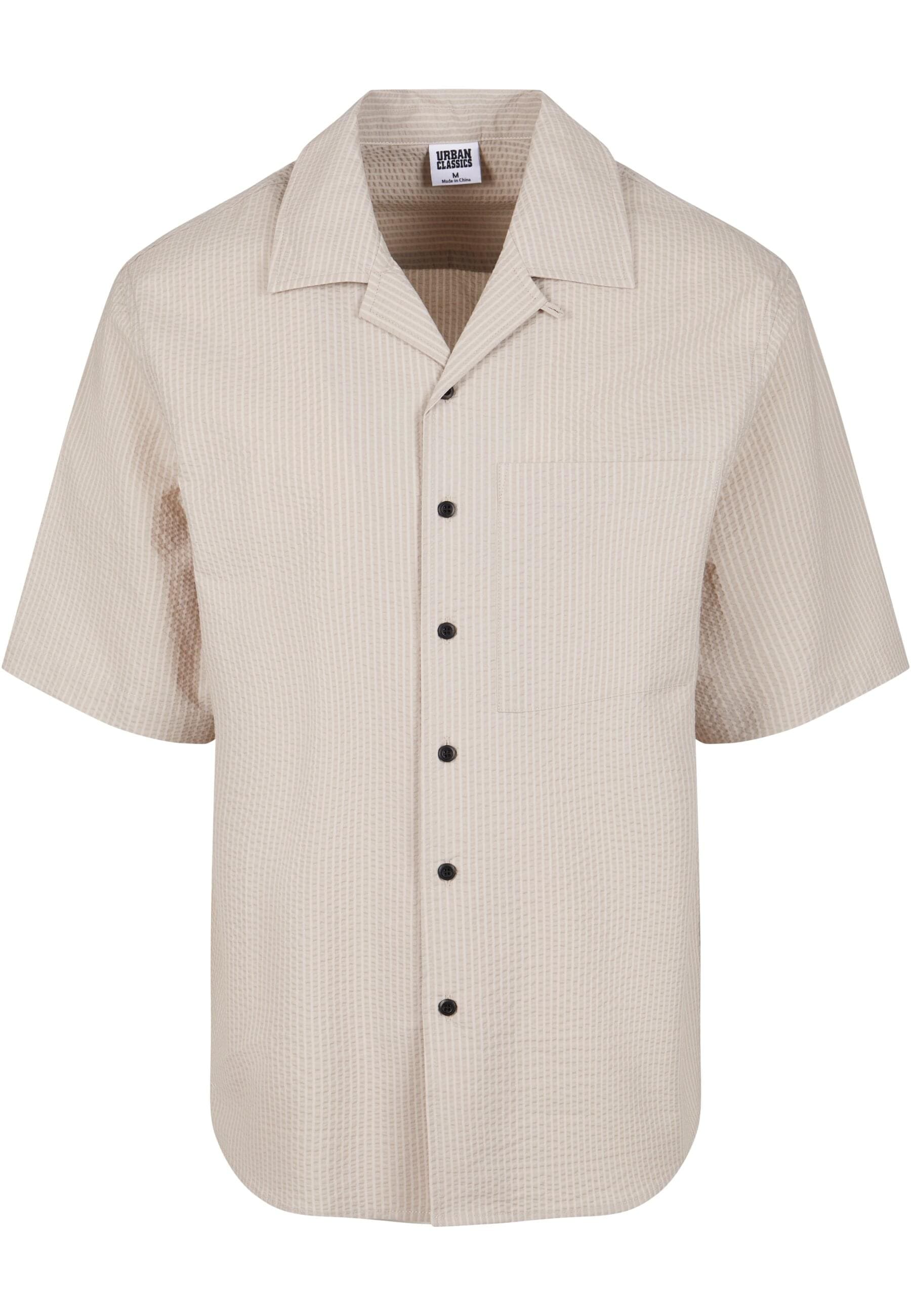 URBAN CLASSICS Langarmhemd "Urban Classics Herren Relaxed Seersucker Short Sleeve Shirt", 1 Stk. von Urban Classics