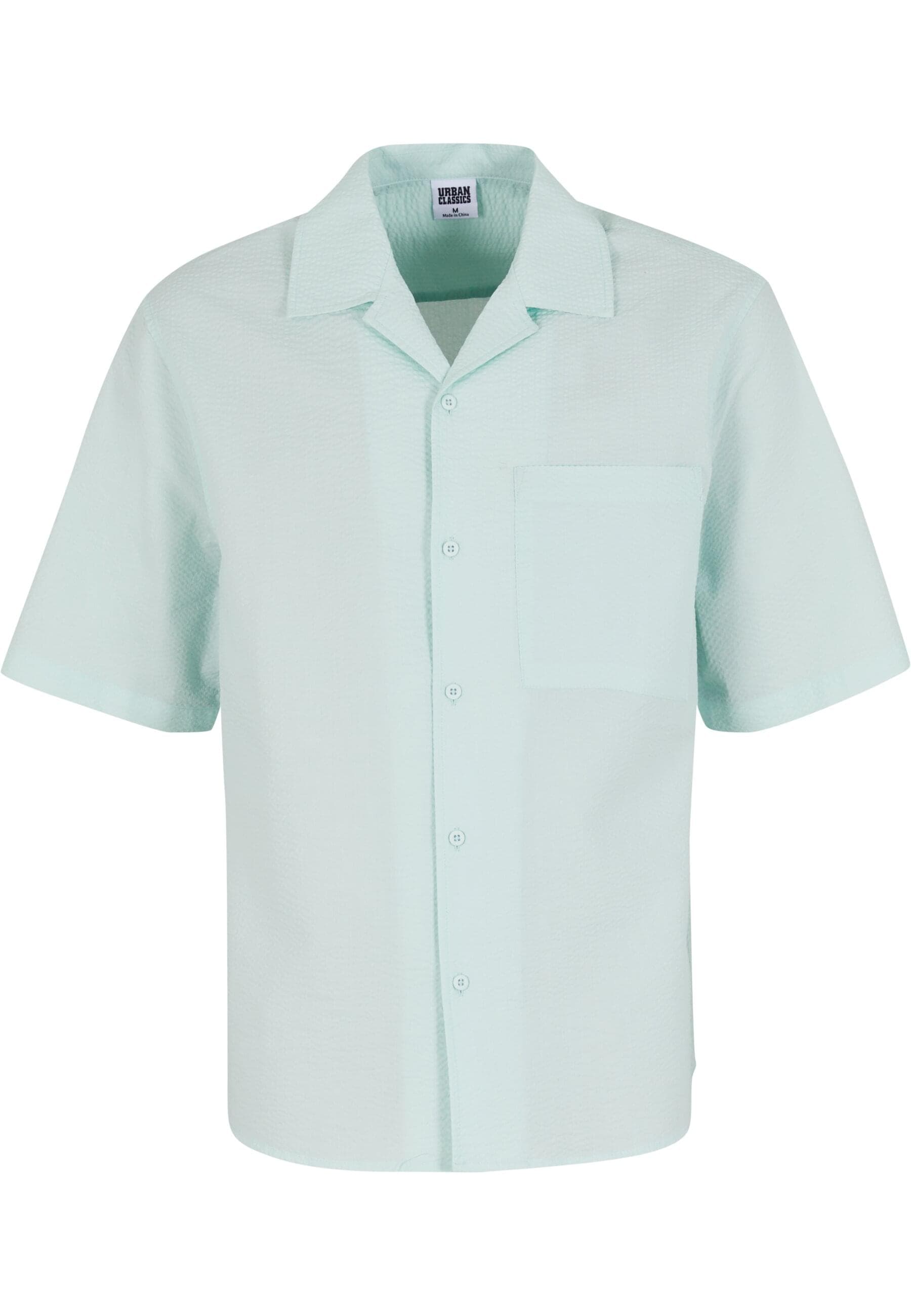 URBAN CLASSICS Langarmhemd "Urban Classics Herren Relaxed Seersucker Short Sleeve Shirt", 1 Stk. von Urban Classics