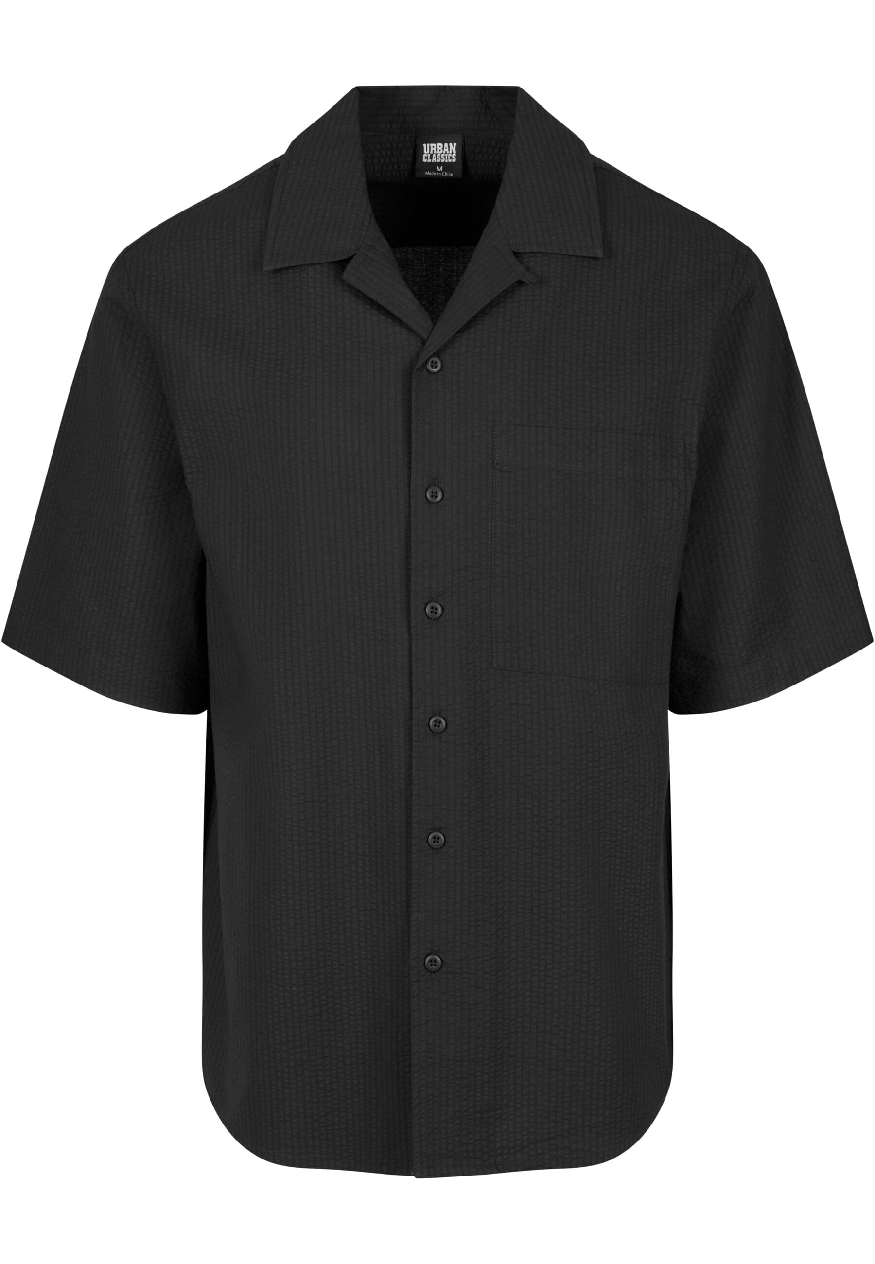 URBAN CLASSICS Langarmhemd "Urban Classics Herren Relaxed Seersucker Short Sleeve Shirt", 1 Stk. von Urban Classics