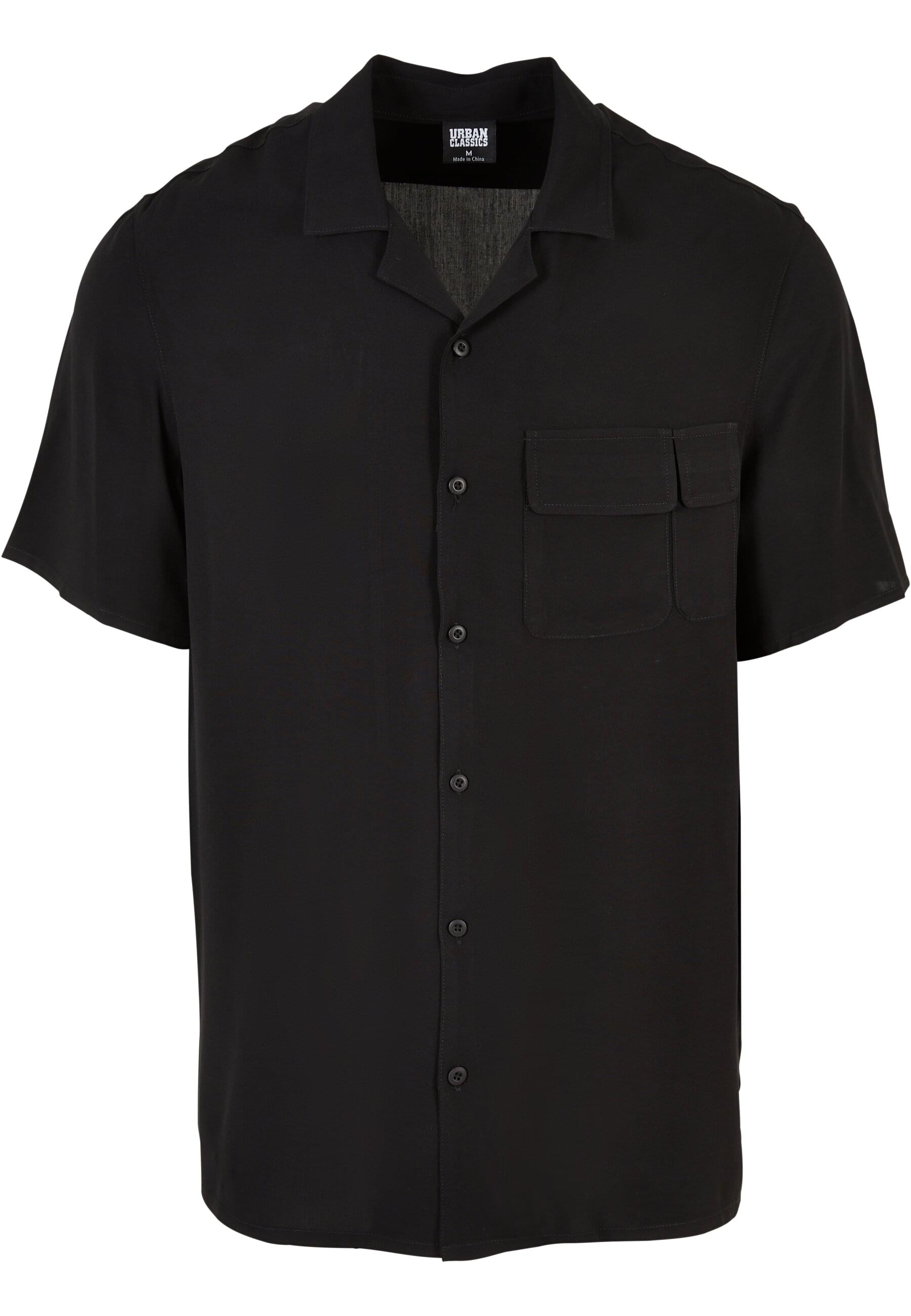 URBAN CLASSICS Langarmhemd "Urban Classics Herren Viscose Camp Shirt", 1 Stk. von Urban Classics