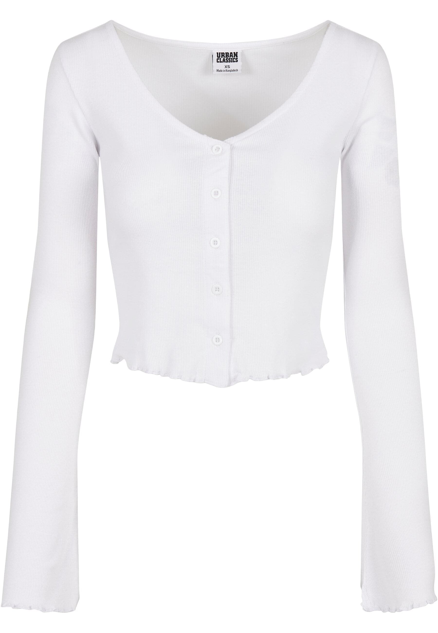 URBAN CLASSICS Langarmshirt "Urban Classics Damen Ladies Cropped Rib Cardigan" 1 Stk. tlg. von Urban Classics