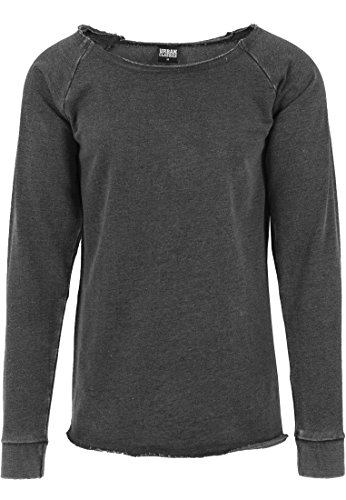 URBAN CLASSICS - Long Burnout Open Edge Crewneck (dark grey), Gr. XXL von Urban Classics