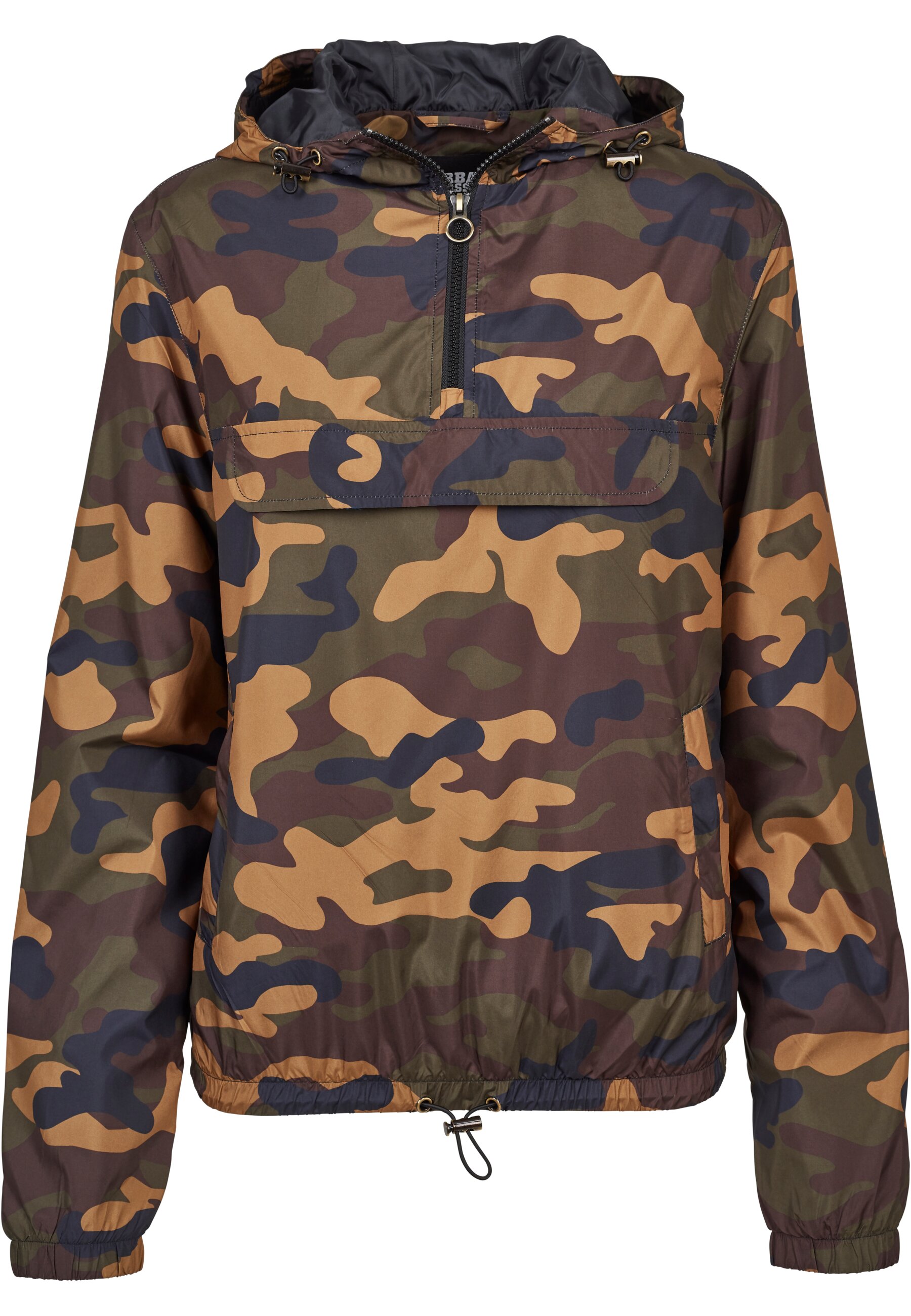 URBAN CLASSICS Outdoorjacke "Urban Classics Damen Ladies Camo Pull Over Jacket" 1 Stk. tlg. mit Kapuze von Urban Classics