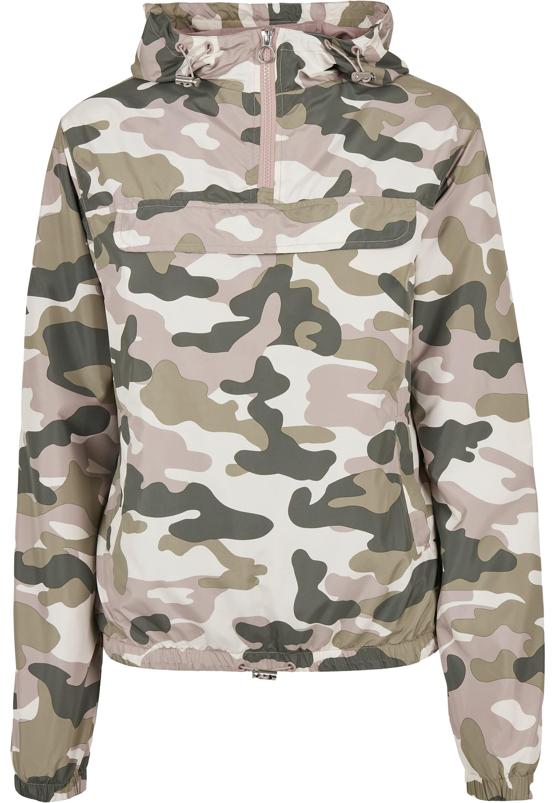 URBAN CLASSICS Outdoorjacke "Urban Classics Damen Ladies Camo Pull Over Jacket" 1 Stk. tlg. mit Kapuze von Urban Classics