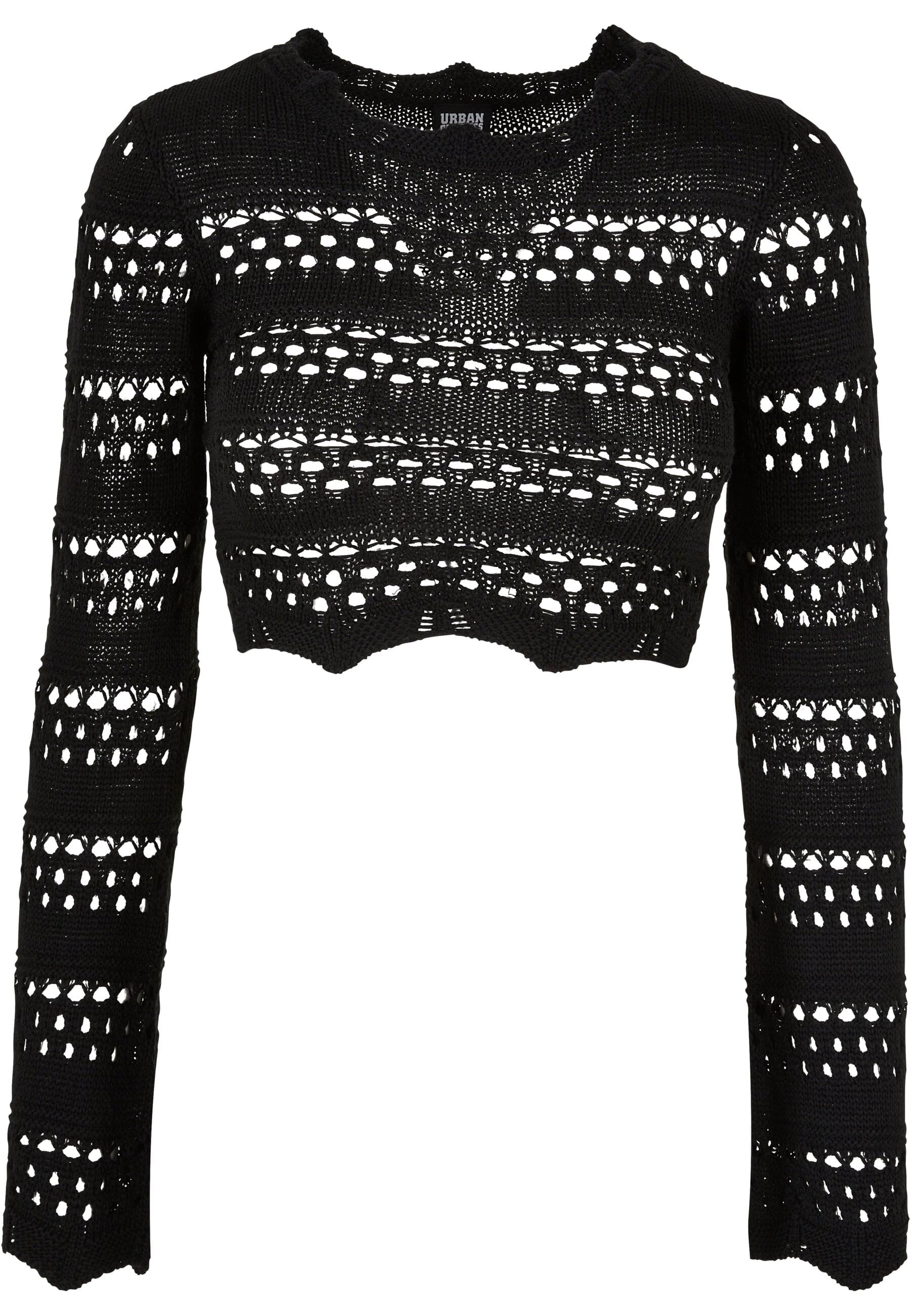 URBAN CLASSICS Rundhalspullover "Urban Classics Damen Ladies Cropped Crochet Knit Sweater" 1 Stk. von Urban Classics