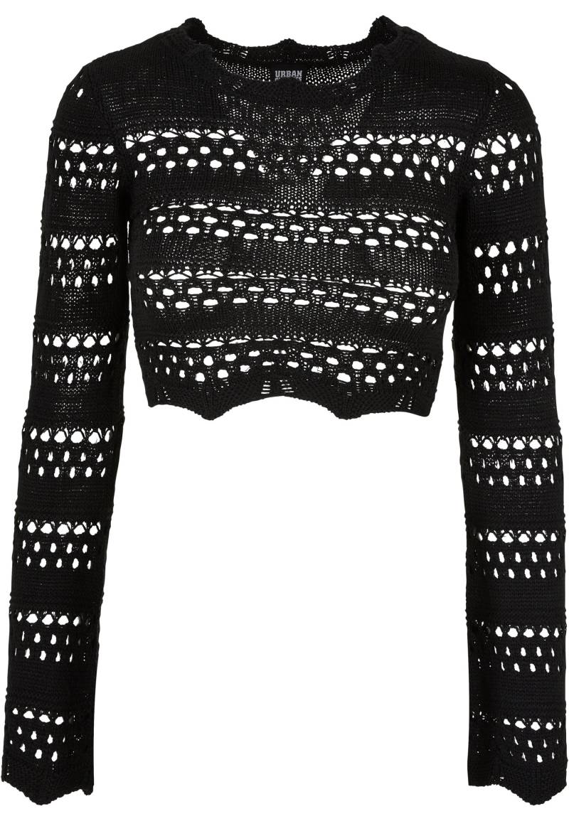 URBAN CLASSICS Rundhalspullover "Urban Classics Damen Ladies Cropped Crochet Knit Sweater" 1 Stk. von Urban Classics