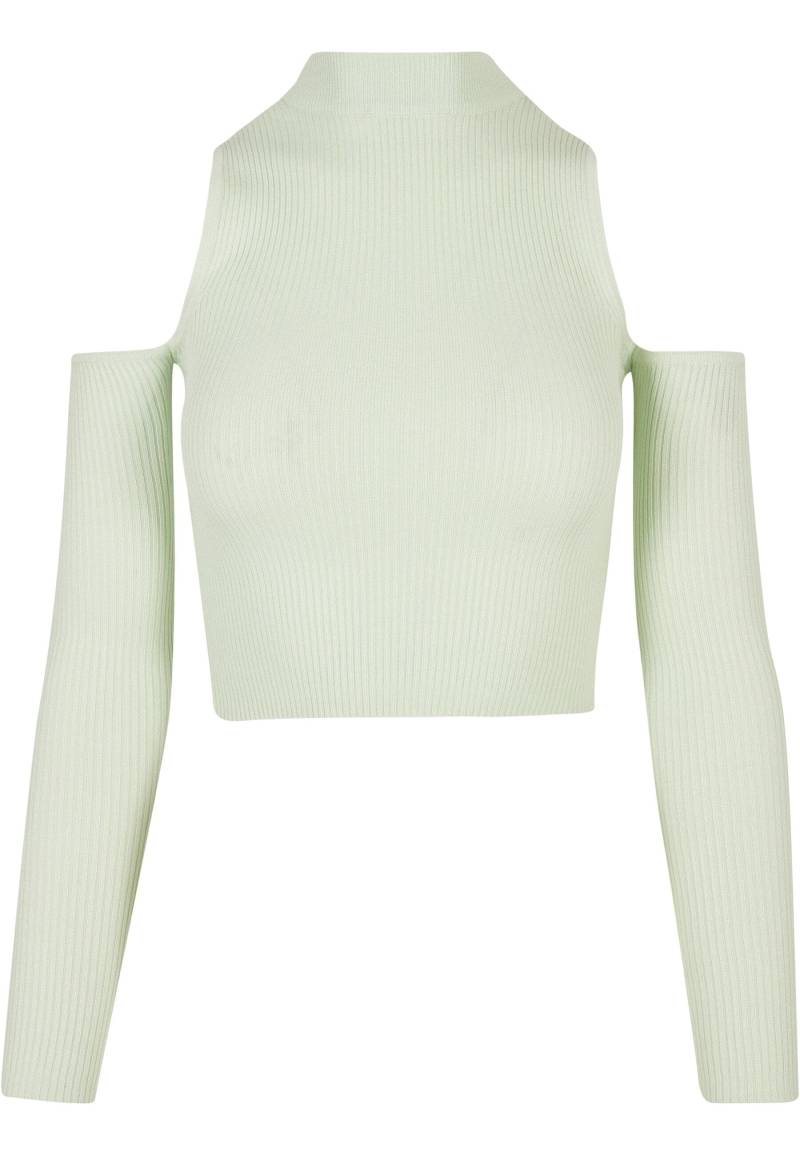 URBAN CLASSICS Rundhalspullover "Urban Classics Damen Ladies Rib Knit Cut Out Sleeve Longsleeve" 1 Stk. von Urban Classics