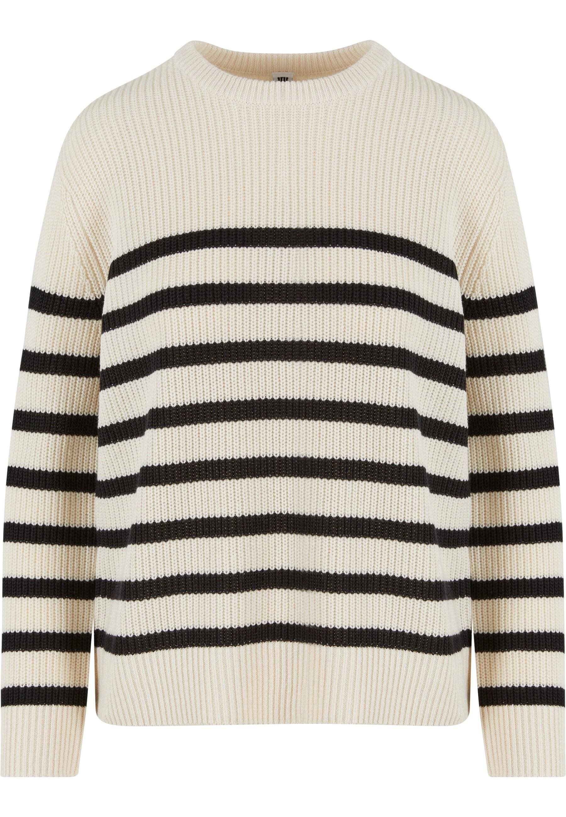 URBAN CLASSICS Rundhalspullover "Urban Classics Damen Ladies Rib Striped Sweater" 1 Stk. von Urban Classics